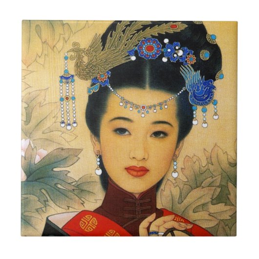 Koel jonge, mooie chinese prins Guo Jin art Tegeltje (Voorkant)