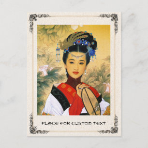 Koel jonge, mooie chinese prinses Guo Jin art Briefkaart