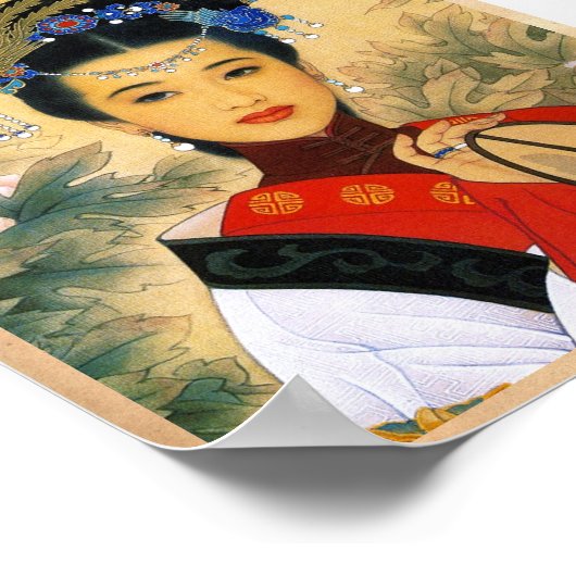 Koel jonge, mooie chinese prinses Guo Jin art Poster (Hoek)