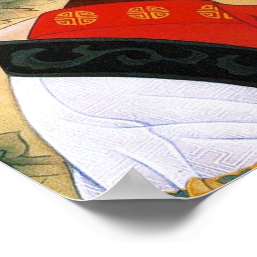 Koel jonge, mooie chinese prinses Guo Jin art Poster (Hoek)