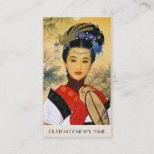 Koel jonge, mooie chinese prinses Guo Jin art Visitekaartje (Achterkant)