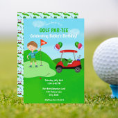 Koel jongensgolf verjaardagsfeestje kaart