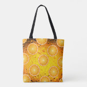 Koel Juicy Oranje plakken op waterdruppels Tote Bag (Achterkant)
