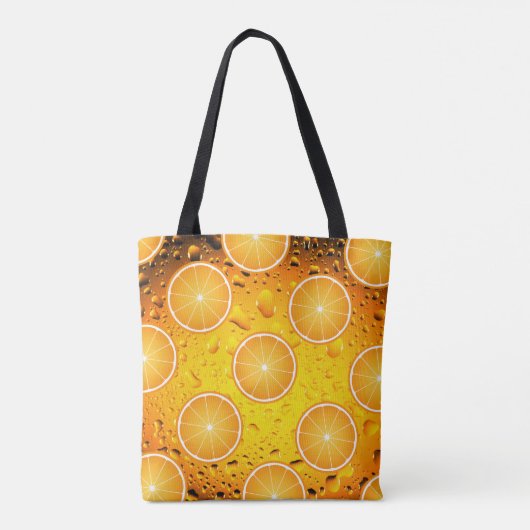 Koel Juicy Oranje plakken op waterdruppels Tote Bag (Achterkant)