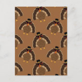 Koel kalkoen Thanksgiving leuk bruin patroon Briefkaart (Voorkant)