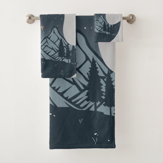 Koel kampeerkampvuur onder het staargebergte bad handdoek (Insitu)