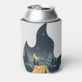 Koel kampeerkampvuur onder het staargebergte blikjeskoeler (Blikje Achterkant)