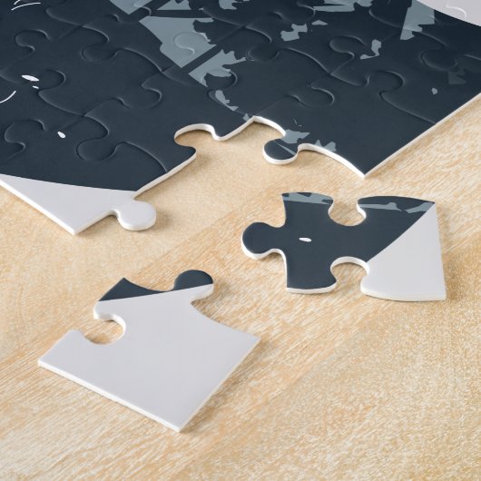 Koel kampeerkampvuur onder het staargebergte legpuzzel (Zijkant)