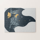 Koel kampeerkampvuur onder het staargebergte legpuzzel (Horizontaal)