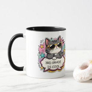 Koel kat 3e leerjaar is cool tweedelig mok