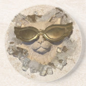 Koel Kat Coaster Zandsteen Onderzetter (Voorkant)