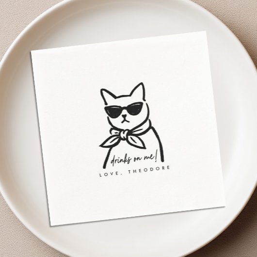 Koel kat cocktail servetjes servet