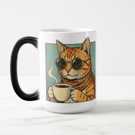 Koel Kat Coffee Retro Stijl Design voor Kat Liefhe Magische Mok