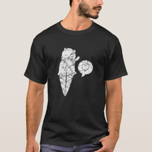 Koel kat en ijsje Kat Kegel Sundae Dessert T-shirt