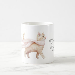 Koel kat roze blos sjaal koffiemok