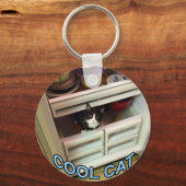 Koel kat sleutelhanger (Voorkant)