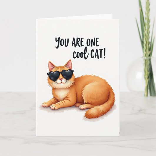 Koel Kat Vaderdag Kaart (Voorkant)