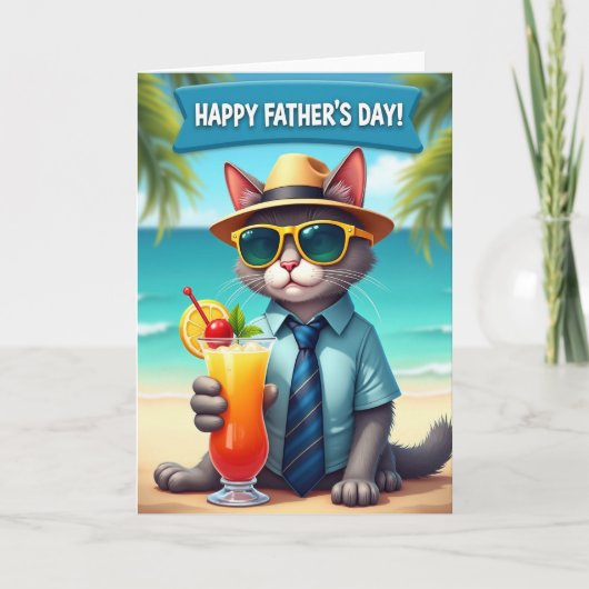 Koel Kat Vaderdag Scènekaart Kaart (Voorkant)
