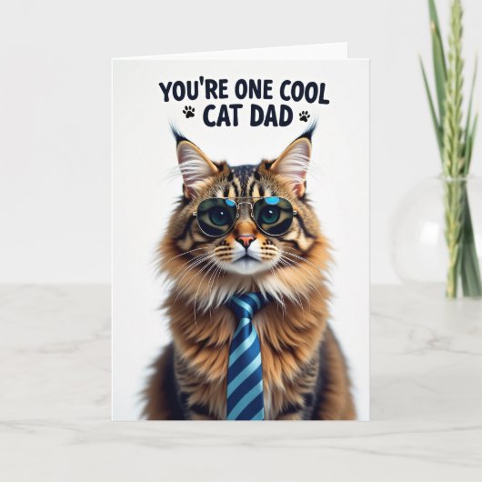 Koel kat vadersdag portretkaart kaart (Voorkant)