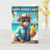 Koel kat vadersdag uitstap kaart (Gele Bloem)