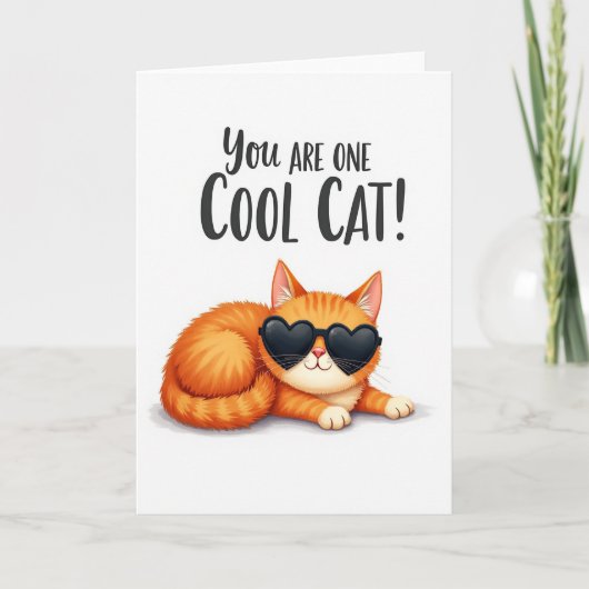 Koel kat vadersdag zonnebril kaart (Voorkant)