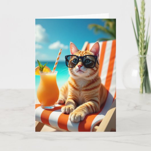 Koel Kat Vakantiekaart Kaart (Voorkant)
