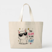Koel Kat Zonnebril Design Grote Tote Bag (Achterkant)