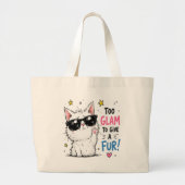 Koel Kat Zonnebril Design Grote Tote Bag (Voorkant)