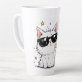 Koel Kat Zonnebril Design Latte Mok (Linkerhoek)