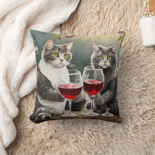 Koel katten drinken wijn kussen! kussen
