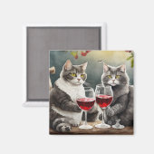 Koel katten drinken wijn magneet! magneet (Voorkant / Achterkant)