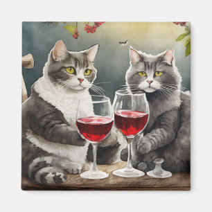 Koel katten drinken wijn magneet! magneet