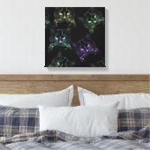 Koel Katten op zwart! Meerkleurige Funky Cats. Canvas Afdruk (Insitu (Slaapkamer))