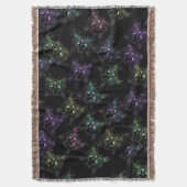 Koel Katten op zwart! Meerkleurige katten Deken (Voorkant Verticaal)