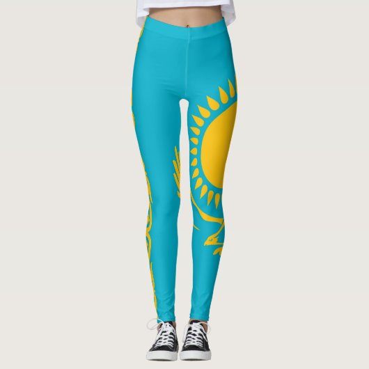 Koel Kazachse vlag-Mode Leggings (Voorkant)
