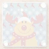 Koel Kerst Rendier Glas Onderzetter (Achterkant)