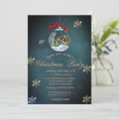 Koel kerstballen, Snowflakes Company Party Kaart (Staand voorkant)