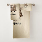 Koel kerstbomen, sneeuwvlokken, goud bad handdoek (Insitu)