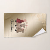 Koel kerstbomen, sneeuwvlokken, goud bad handdoek (Handdoek)