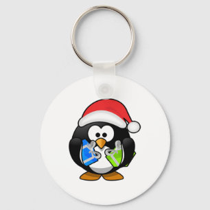 Koel kerstcadeautje Ho Ho Santa Hat Pengui Sleutelhanger