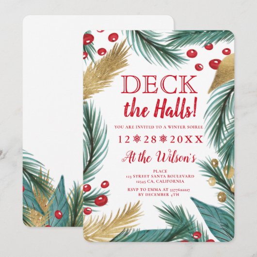 Koel kerstdennenmissen gouddeks in de zalen kaart (Voorkant / Achterkant)