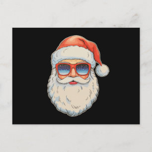 Koel Kerstman Gezicht Retro Kerst Zonnebril Kerstm Feestdagenkaart