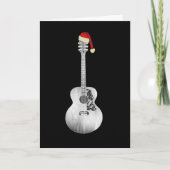 Koel Kerstmis Akoestische gitaar zwart-wit Kaart (Voorkant)