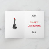 Koel Kerstmis Akoestische gitaar zwart-wit Kaart (Binnen)