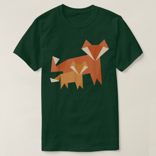 Koel kijkend moeder en Baby van Cute Origami Foes T-shirt (Design voorkant)