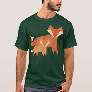 Koel kijkend moeder en Baby van Cute Origami Foes T-shirt