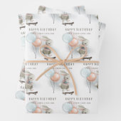 Koel Kind Bunny op skateboardwrappen Inpakpapier Vel (In situ)