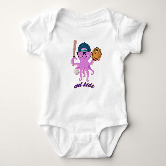 Koel Kinder Baseball Octopus Romper (Voorkant)