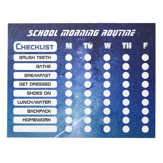 Koel Kinder Daily Routine Checklist Notitieblok (Voorkant)