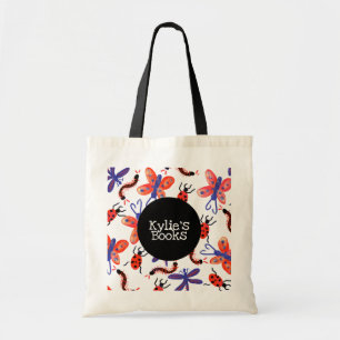 Koel Kinder insecten aangepaste bibliotheekboeken Tote Bag